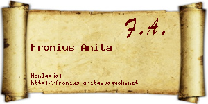 Fronius Anita névjegykártya
