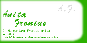 anita fronius business card